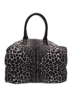 Yves Saint Laurent nylon Gray Leopard-Print handle bag
